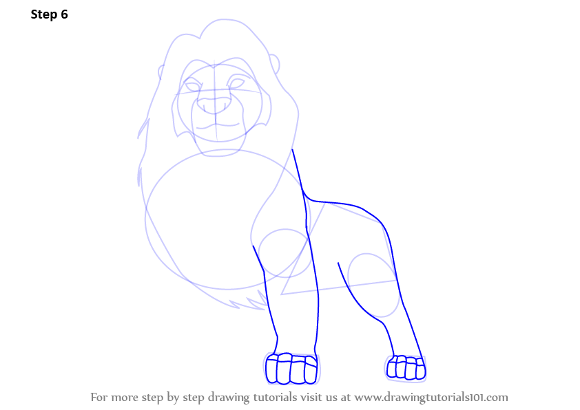 842x596 Learn How To Draw Mufasa From The Lion King - Lion King Mufasa Drawing