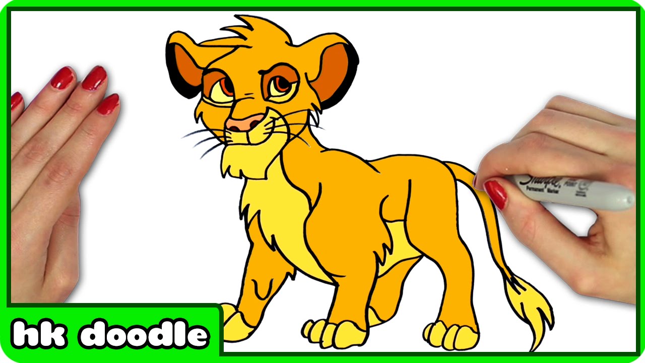 1280x720 How To Draw Simba From The Lion King - Lion King Simba Drawing