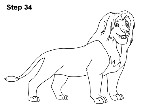 500x386 How To Draw Simba - Lion King Simba Drawing