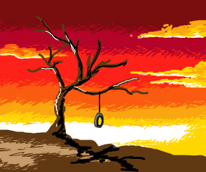 300x250 Lion King Tree No Leaves Tireswing Sunset - Lion King Tree Drawing