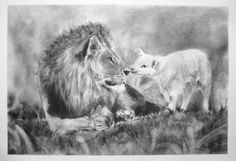 Lion Lamb Drawing