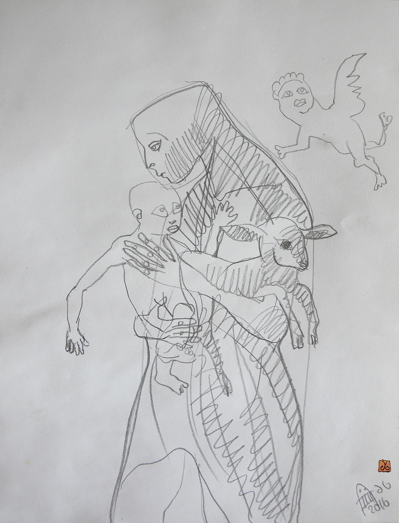 1353x1772 Trinity - Lion Lamb Drawing