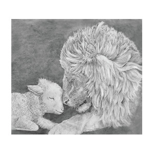 300x300 Lion And Lamb Drawing - Lion Lamb Drawing