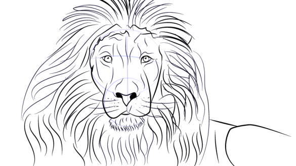 585x329 Lion Drawing Face Izu The Tattos Google Images - Lion Line Drawing