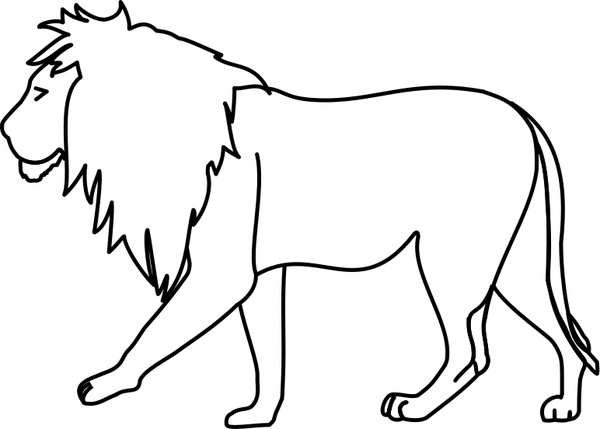 600x429 Lion Line Art Free Vector In Open Office Drawing - Lion Line Drawing