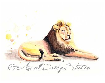340x270 laying lion etsy - Lion Lying Down Drawing