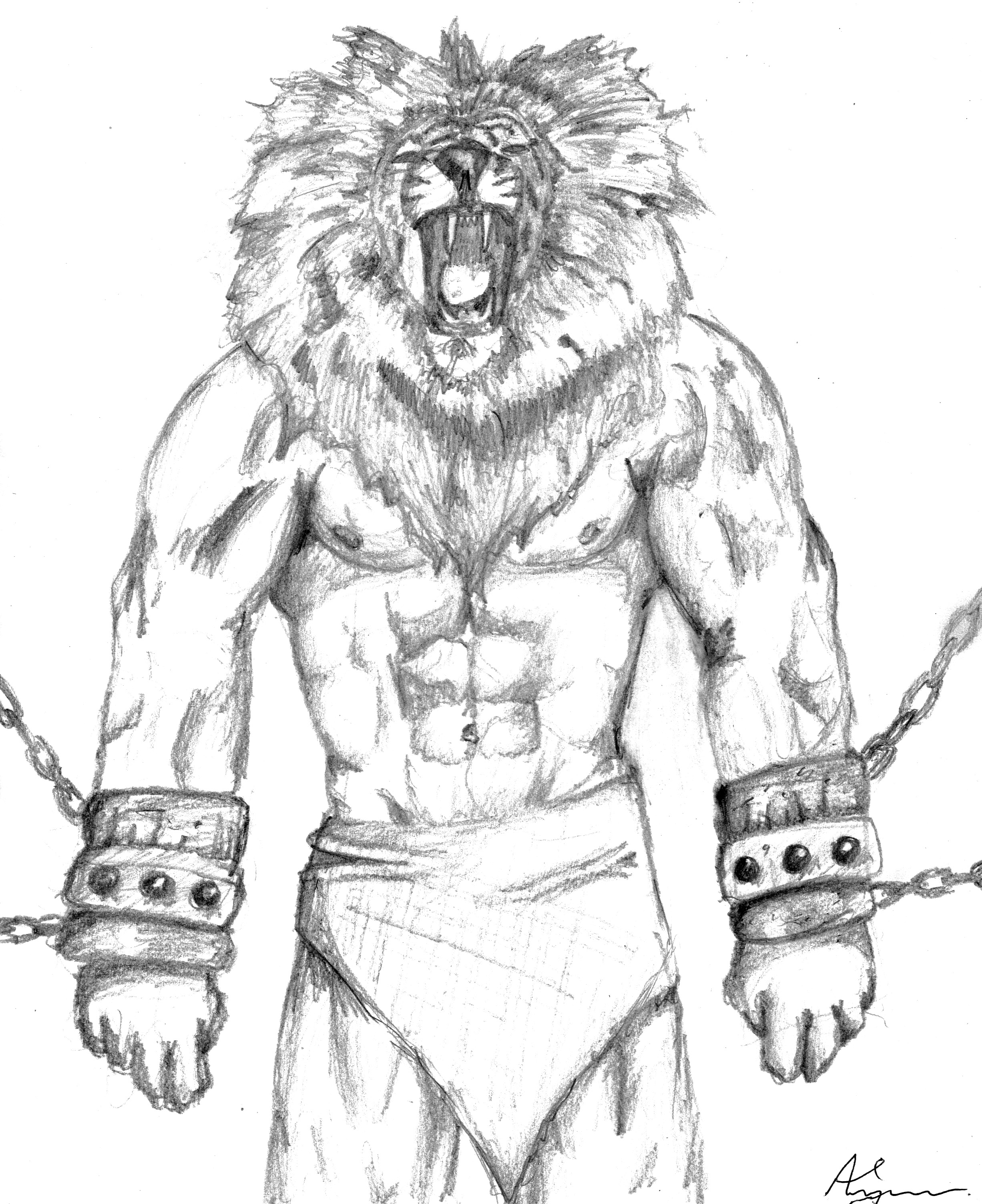 Lion Man Drawing