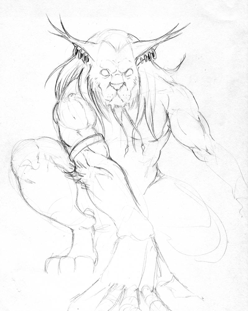 798x1002 Lion Man Sketch - Lion Man Drawing