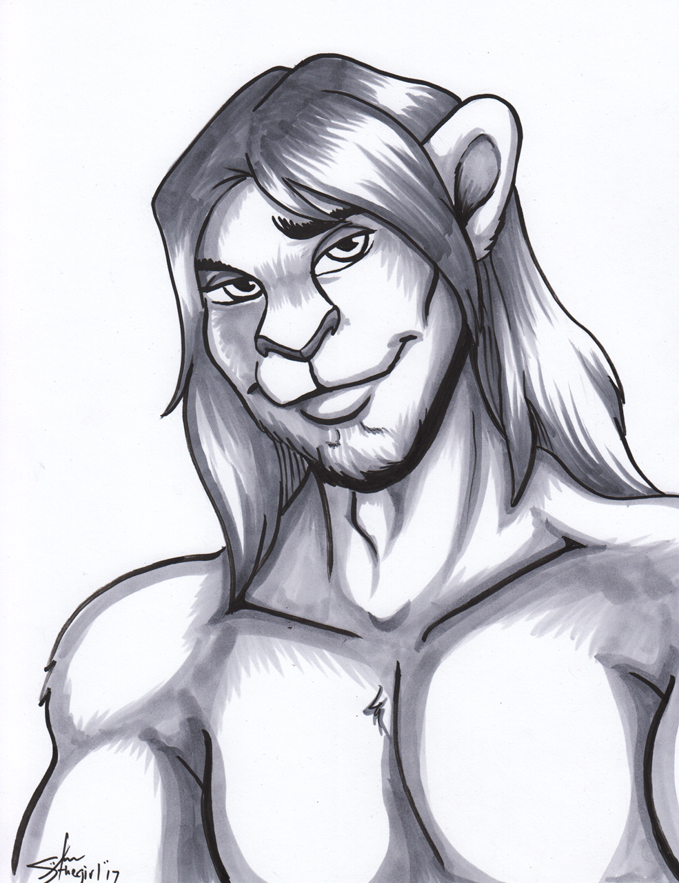 985x1280 Lion Man - Lion Man Drawing