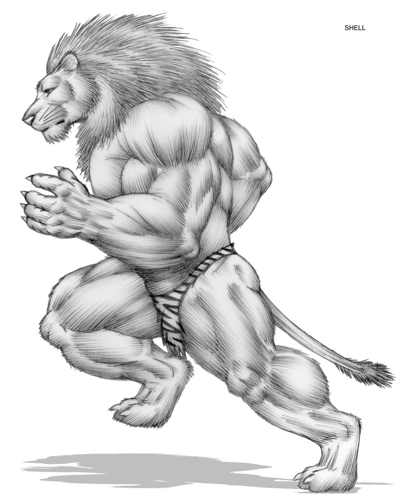800x1014 Lionman Weasyl - Lion Man Drawing