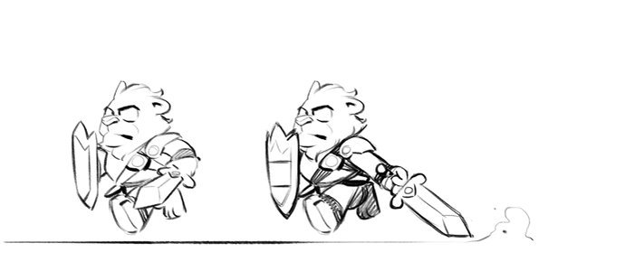 690x300 Lizardcube On Twitter Lion Man Animation Roughs For The Game - Lion Man Drawing