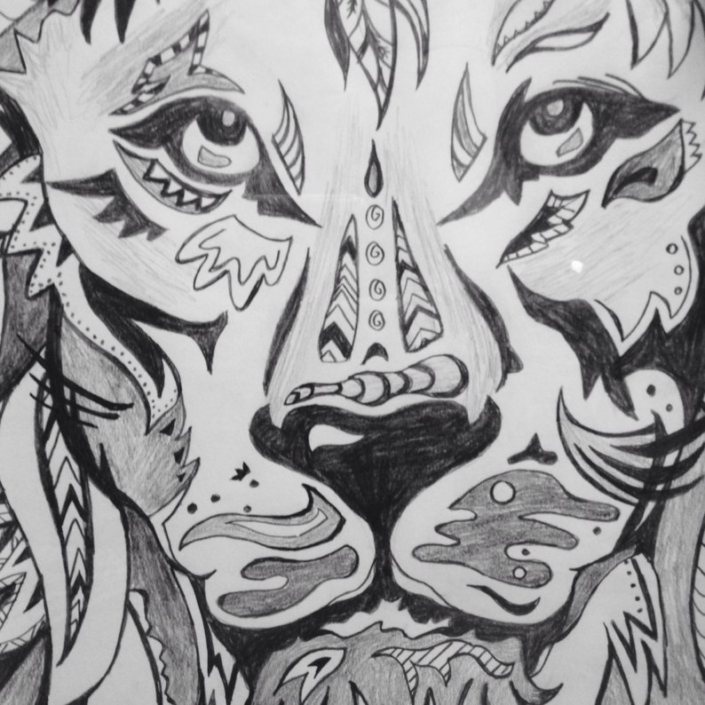 794x794 Have Courage Print Bohemian Graphite Drawing Boho Lion Etsy - Lion Man Drawing