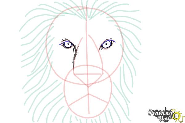 600x400 How To Draw A Lion Face - Lion Mouth Drawing