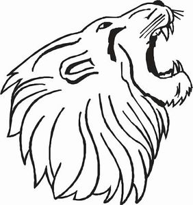 282x300 Lion Roaring Head With Mouth Open Car Decal Sticker Ebay - Lion Mouth Drawing