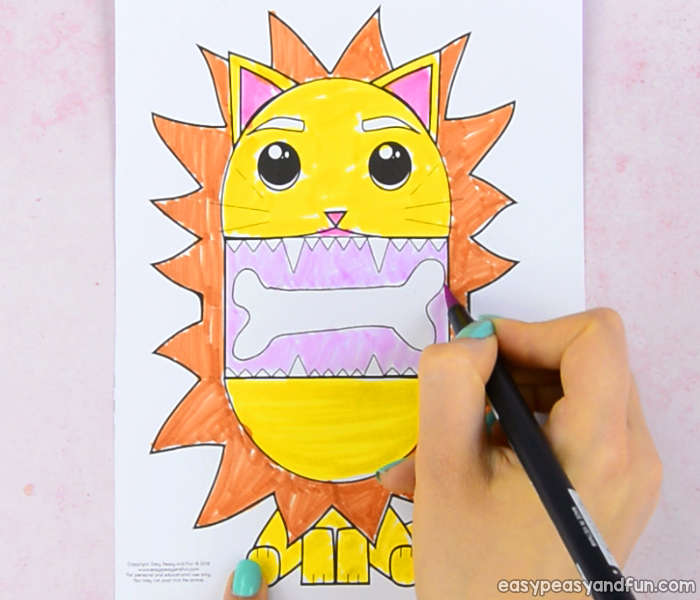700x600 Surprise Big Mouth Lion Printable Template - Lion Mouth Drawing
