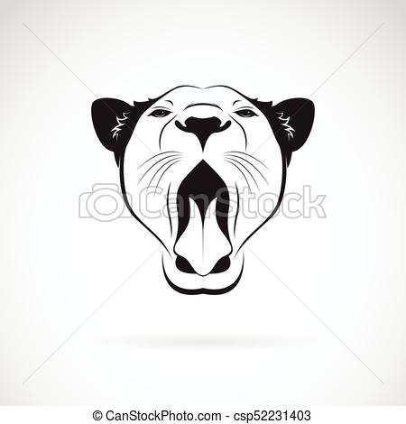 450x470 Vector Of A Female Lion Open Mouth On White Background Wild Animals - Lion Mouth Open Drawing
