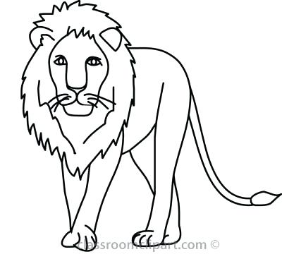 400x367 Lion Drawing Outline Lion Outline On White Background - Lion Outline Drawing