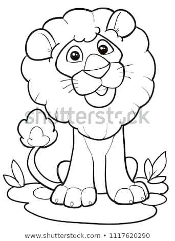 342x470 Lion Outline Drawing Coloring - Lion Outline Drawing