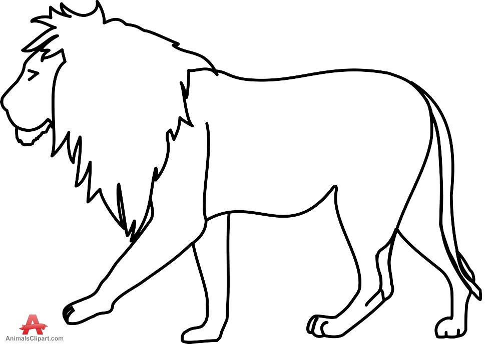999x689 Lion Black And White Outline Lion Clipart Drawing Free Design - Lion Outline Drawing