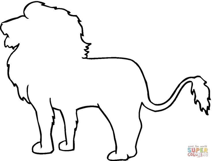 736x557 Animal Outline Drawings Lion Outline Coloring Online Something - Lion Outline Drawing