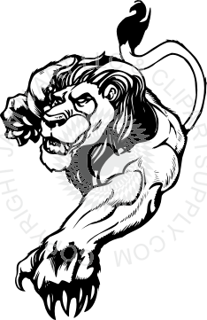 234x361 Lion With Reaching Paw - Lion Paw Drawing