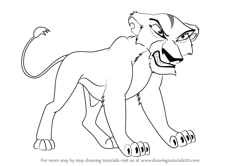 800x566 Learn How To Draw Zira From The Lion King - Lion Pride Drawing