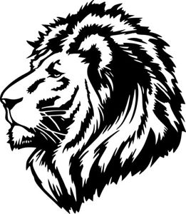 261x300 Lion Head Profile Art Animal Jungle Decal Wall Car Window Laptop - Lion Profile Drawing