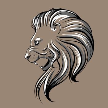 350x350 Lion Profile Drawing - Lion Profile Drawing