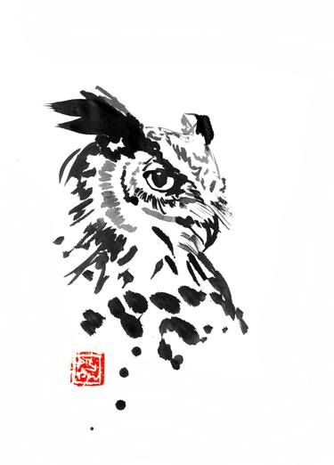 375x522 Owl Profile Drawing - Lion Profile Drawing