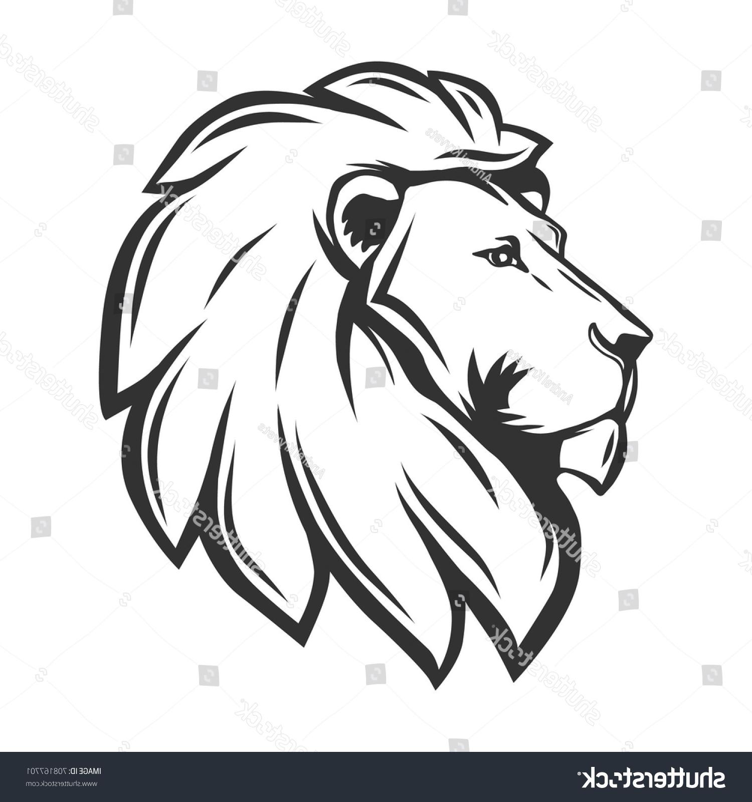 1500x1600 Hd Stock Vector Lion Head Profile Illustration Library - Lion Profile Drawing