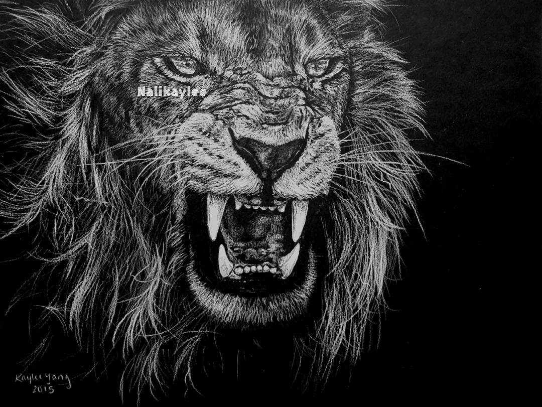 painting of lion::2