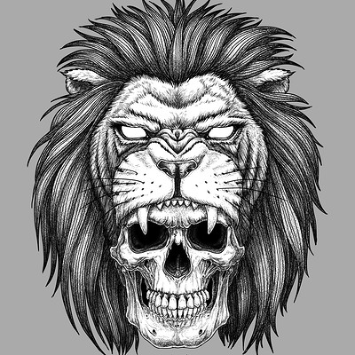 Lion Skull Drawing at PaintingValley.com | Explore collection of Lion ...