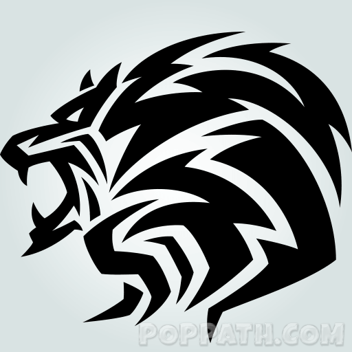 512x512 How To Draw A Lion Tribal Tattoo Pop Path - Lion Tattoo Drawing