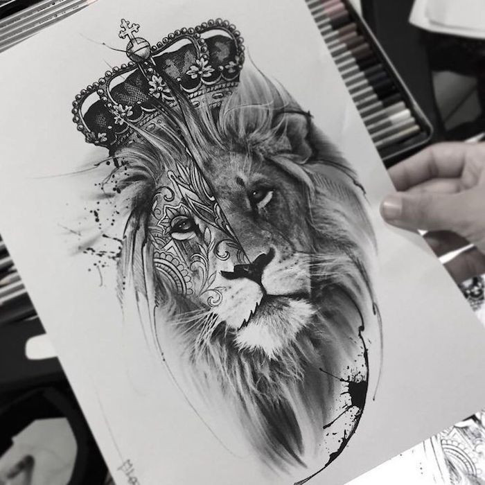 Lion Tattoo Drawing at PaintingValley.com | Explore collection of Lion ...