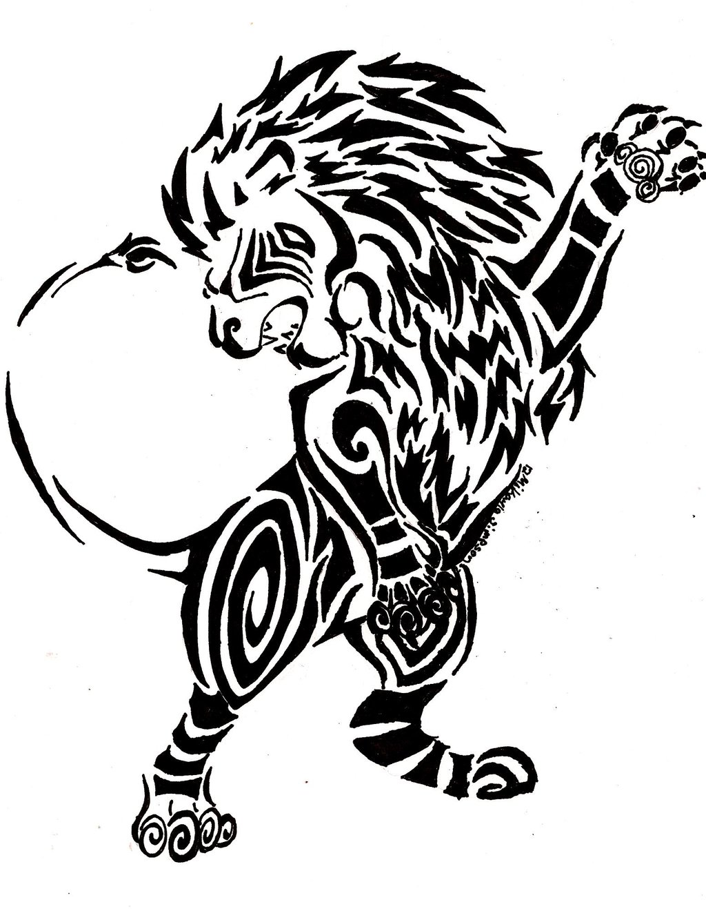 1024x1317 Tribal Lion Tattoo Drawing Free Image - Lion Tattoo Drawing