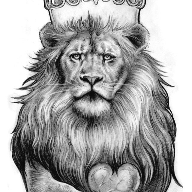 640x640 Lioness Drawing Crown Design For Free Download - Lion With Crown Dr...