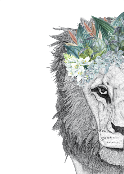 400x563 leo the lion with foliage crown - Lion With Crown Drawing