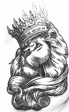 236x382 Lion With Crown Drawing - Lion With Crown Drawing