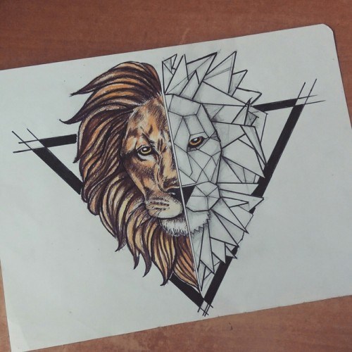 500x500 And Lion Rose Crown Drawing - Lion With Crown Drawing
