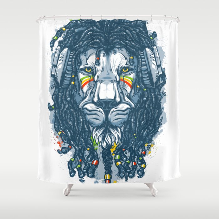 700x700 Lion With Dreadlocks Shower Curtain - Lion With Dreads Drawing