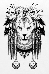 190x285 Rasta Lion With Dreads - Lion With Dreads Drawing