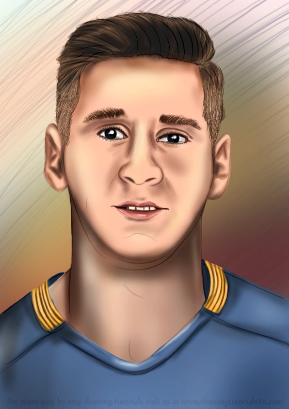 596x844 learn how to draw lionel messi - Lionel Messi Drawing
