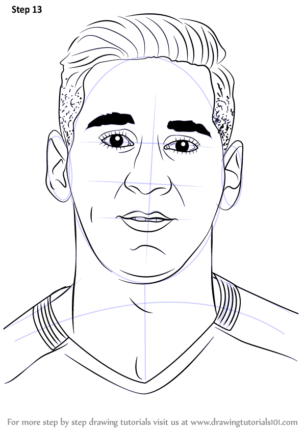 596x844 learn how to draw lionel messi - Lionel Messi Drawing