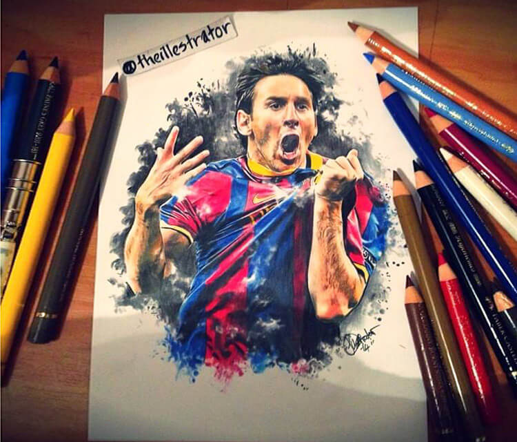 750x640 lionel messi drawing - Lionel Messi Drawing