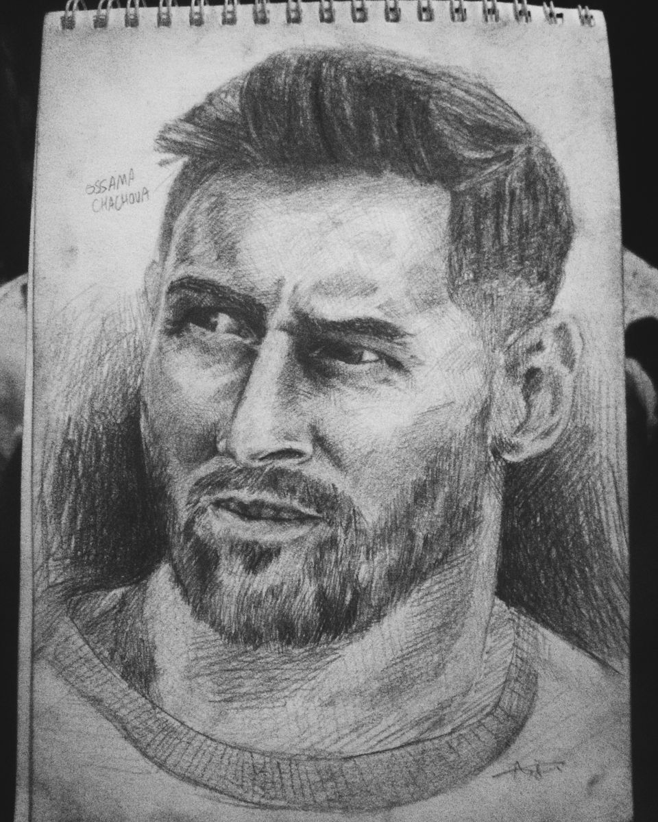 960x1200 portrait of lionel messi drawing - Lionel Messi Drawing