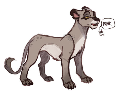 500x409 lioness - Lioness Drawing