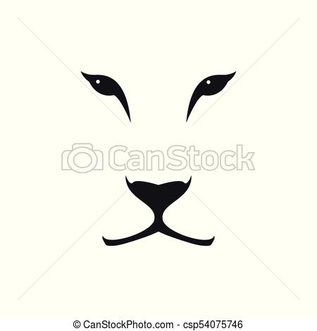 450x470 Vector Image Of A Lioness Head On White Background Wild Cat - Lioness Head Drawing
