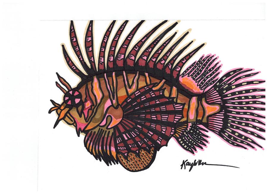 900x654 Lionfish Drawing - Lionfish Drawing