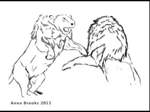 480x360 Lion Fight - Lions Fighting Drawing