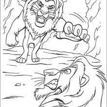 220x220 The Lion King Coloring Pages - Lions Fighting Drawing